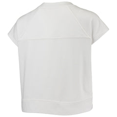 Brooklyn Nets Lusso Women's Margot Cropped Tri-Blend Cap Sleeve Sweatshirt - White for sale