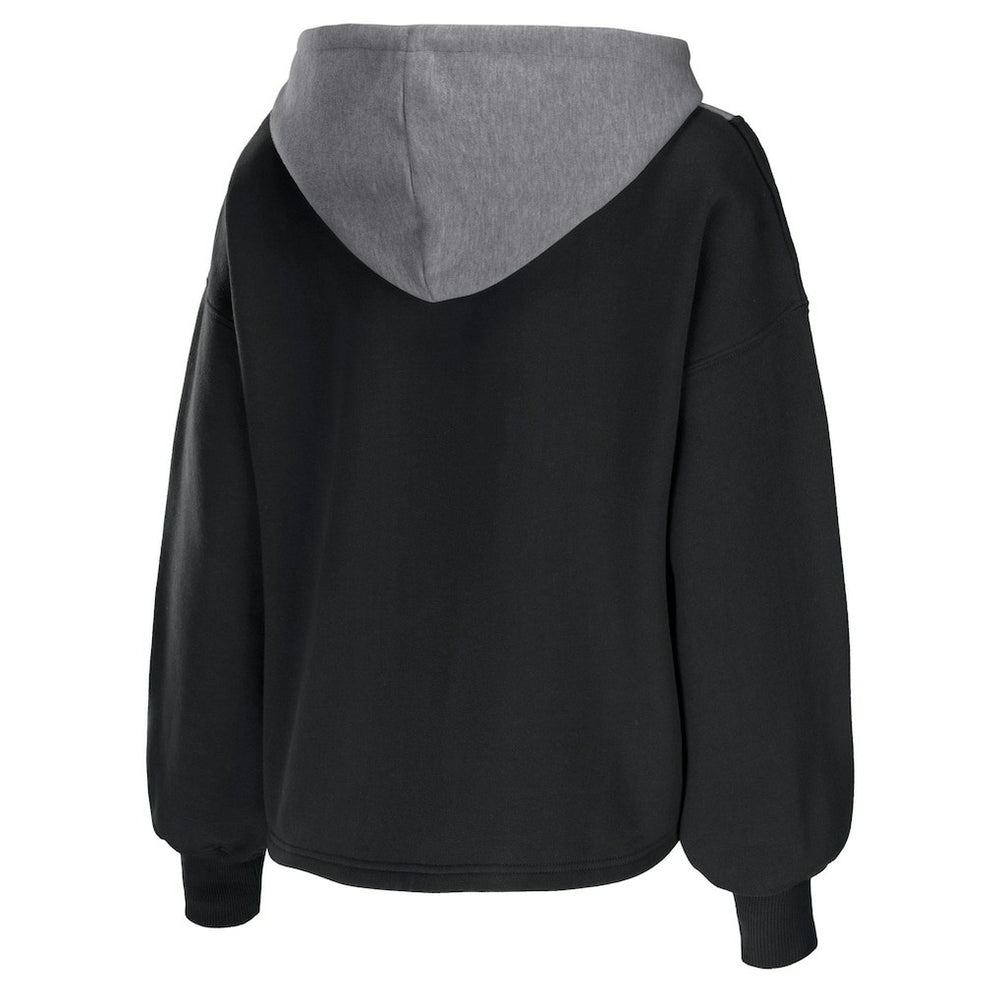 Brooklyn Nets WEAR by Erin Andrews Women's Pieced Quarter-Zip Hoodie Jacket - Black outlet