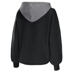 Brooklyn Nets WEAR by Erin Andrews Women's Pieced Quarter-Zip Hoodie Jacket - Black outlet