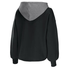 Miami Heat WEAR by Erin Andrews Women's Pieced Quarter-Zip Hoodie Jacket - Black on sale