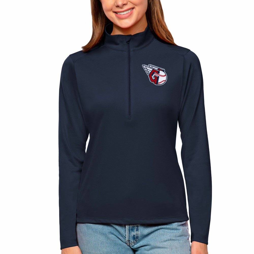 Cleveland Guardians Antigua Women's Tribute Quarter-Zip Pullover Top - Navy