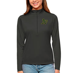 Athletics Antigua Women's Tribute Quarter-Zip Pullover Top - Charcoal