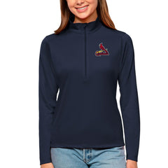 St. Louis Cardinals Antigua Women's Tribute Quarter-Zip Pullover Top - Navy