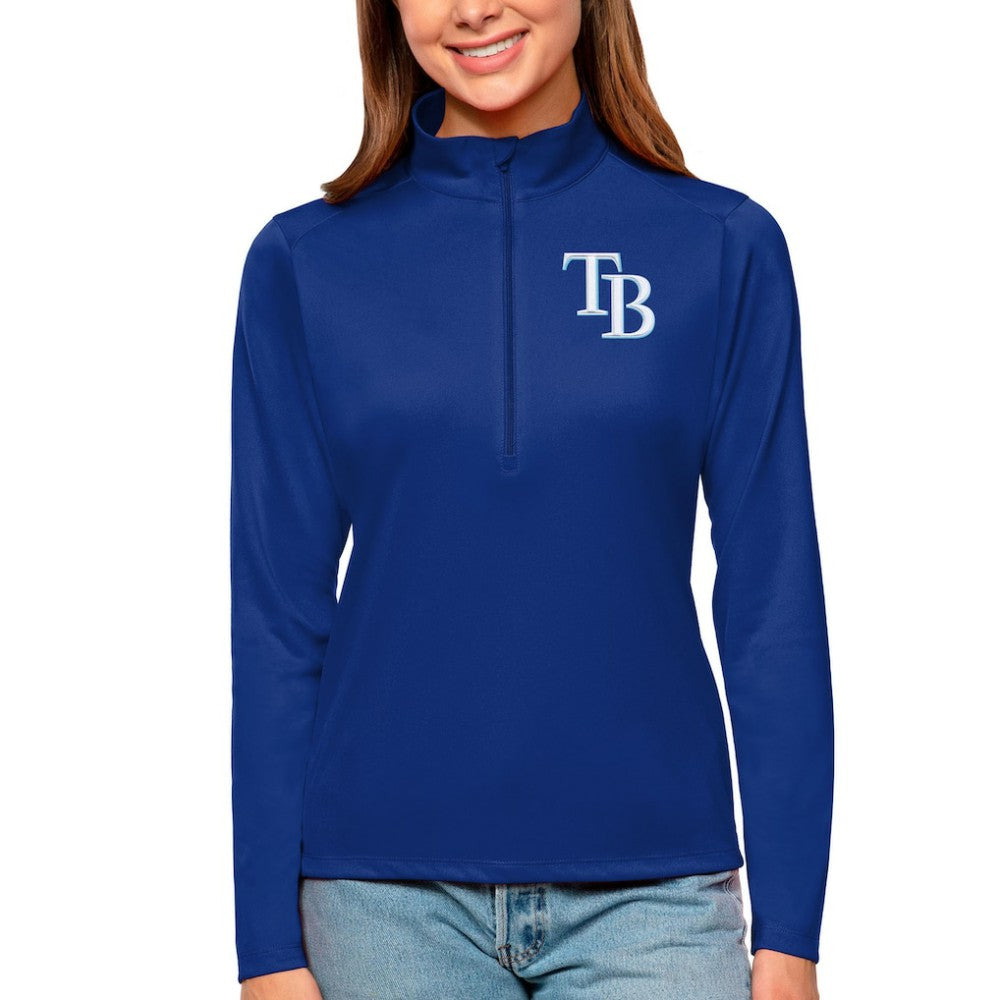 Tampa Bay Rays Antigua Women's Tribute Quarter-Zip Pullover Top - Royal