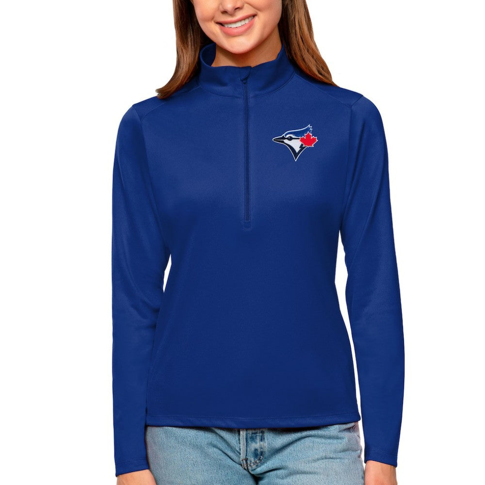 Toronto Blue Jays Antigua Women's Tribute Quarter-Zip Pullover Top - Royal