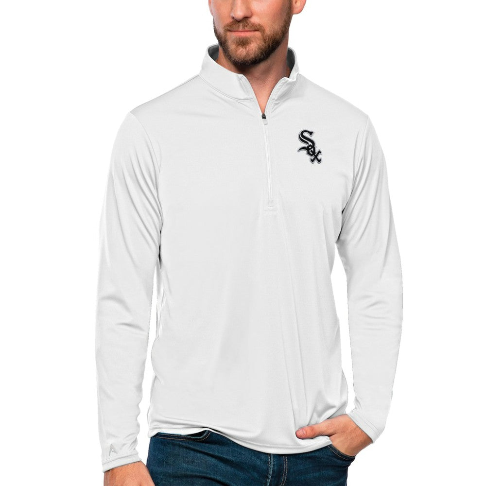 Chicago White Sox Antigua Tribute Quarter-Zip Pullover Top - White