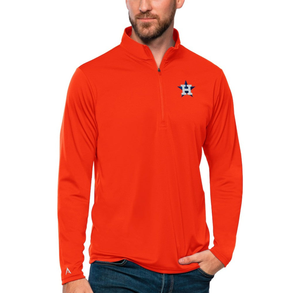 Houston Astros Antigua Tribute Quarter-Zip Pullover Top - Orange