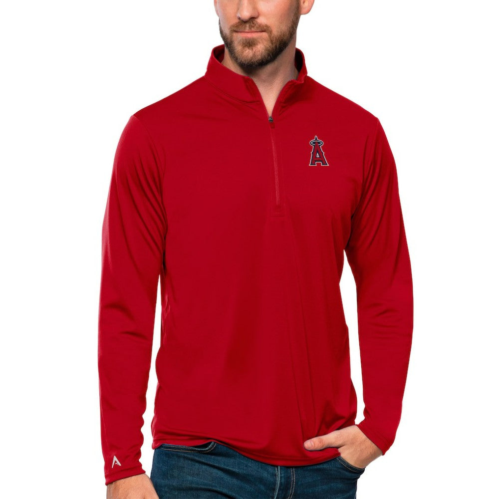 Los Angeles Angels Antigua Tribute Quarter-Zip Pullover Top - Red