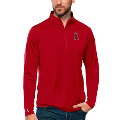 Los Angeles Angels Antigua Tribute Quarter-Zip Pullover Top - Red