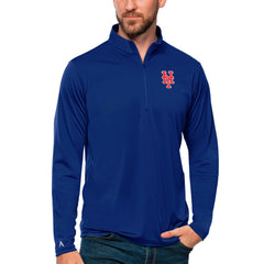 New York Mets Antigua Tribute Quarter-Zip Pullover Top - Royal