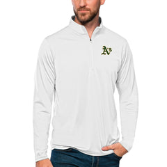 Athletics Antigua Tribute Quarter-Zip Pullover Top - White