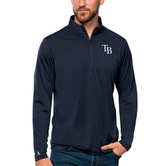 Tampa Bay Rays Antigua Tribute Quarter-Zip Pullover Top - Navy