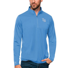 Tampa Bay Rays Antigua Tribute Quarter-Zip Pullover Top - Powder Blue