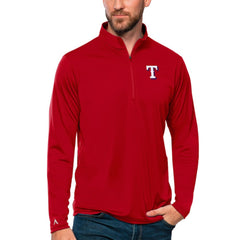 Texas Rangers Antigua Tribute Quarter-Zip Pullover Top - Red