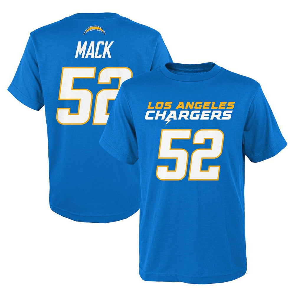 Khalil Mack Los Angeles Chargers Youth Mainliner Player Name & Number T-Shirt - Powder Blue on sale