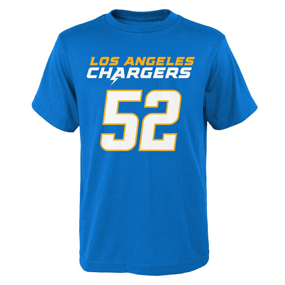 Khalil Mack Los Angeles Chargers Youth Mainliner Player Name & Number T-Shirt - Powder Blue on sale