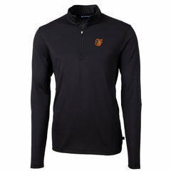 Baltimore Orioles Cutter & Buck Big & Tall Virtue Eco Pique Quarter-Zip Pullover Jacket - Black