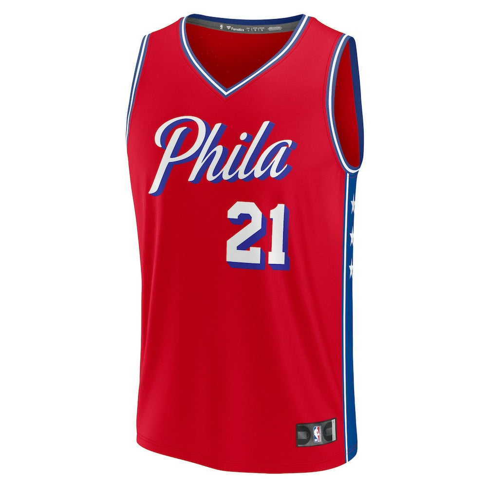 Joel Embiid Philadelphia 76ers Fast Break Replica Player Jersey - Statement Edition - Red | Fanatics cheap