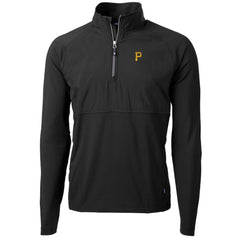 Pittsburgh Pirates Cutter & Buck Adapt Eco Knit Hybrid Recycled Quarter-Zip Pullover Jacket - Black