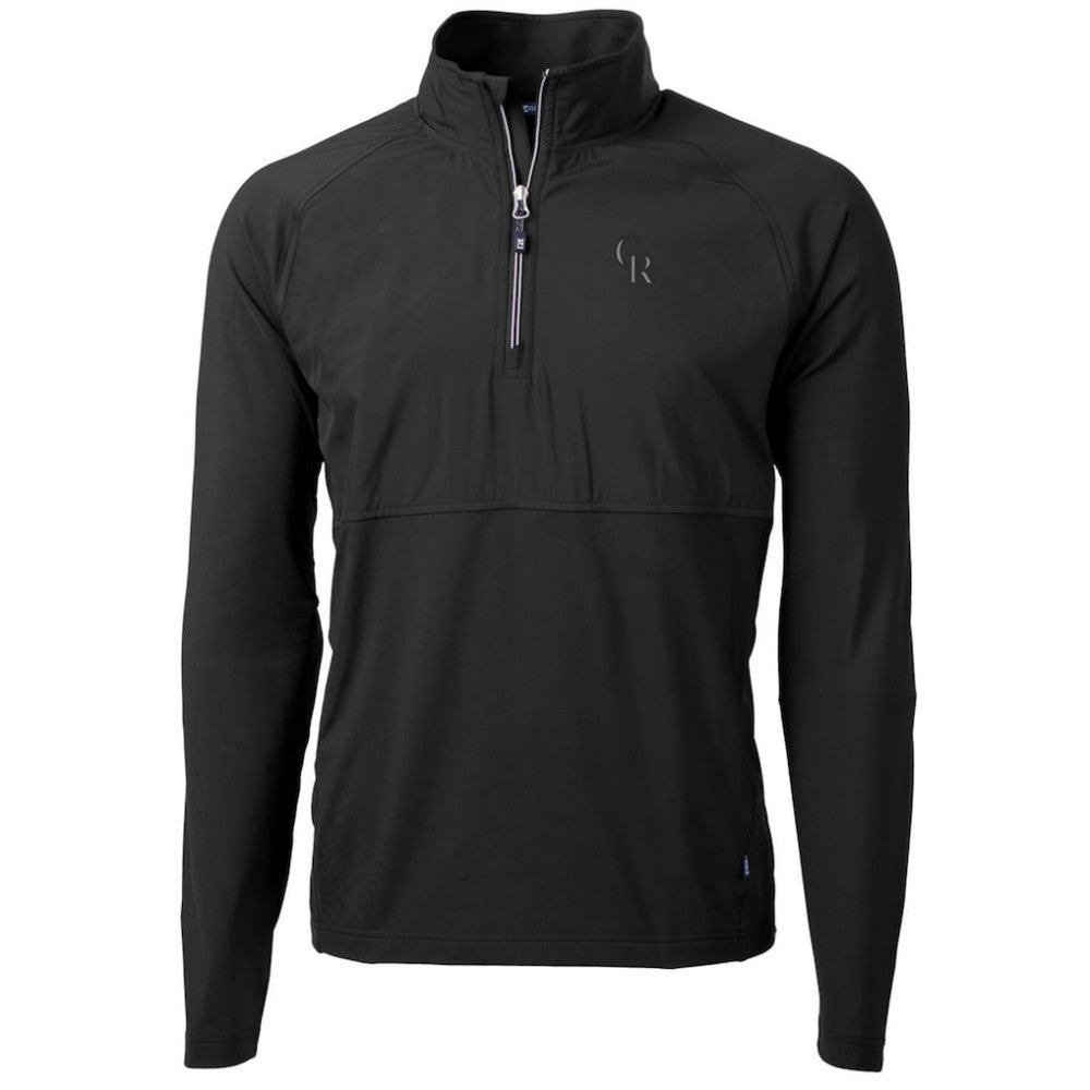 Colorado Rockies Cutter & Buck Adapt Eco Knit Hybrid Recycled Quarter-Zip Pullover Jacket - Black