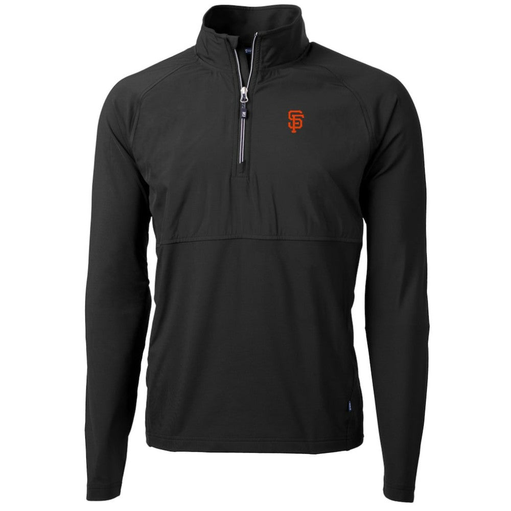 San Francisco Giants Cutter & Buck Adapt Eco Knit Hybrid Recycled Quarter-Zip Pullover Jacket - Black