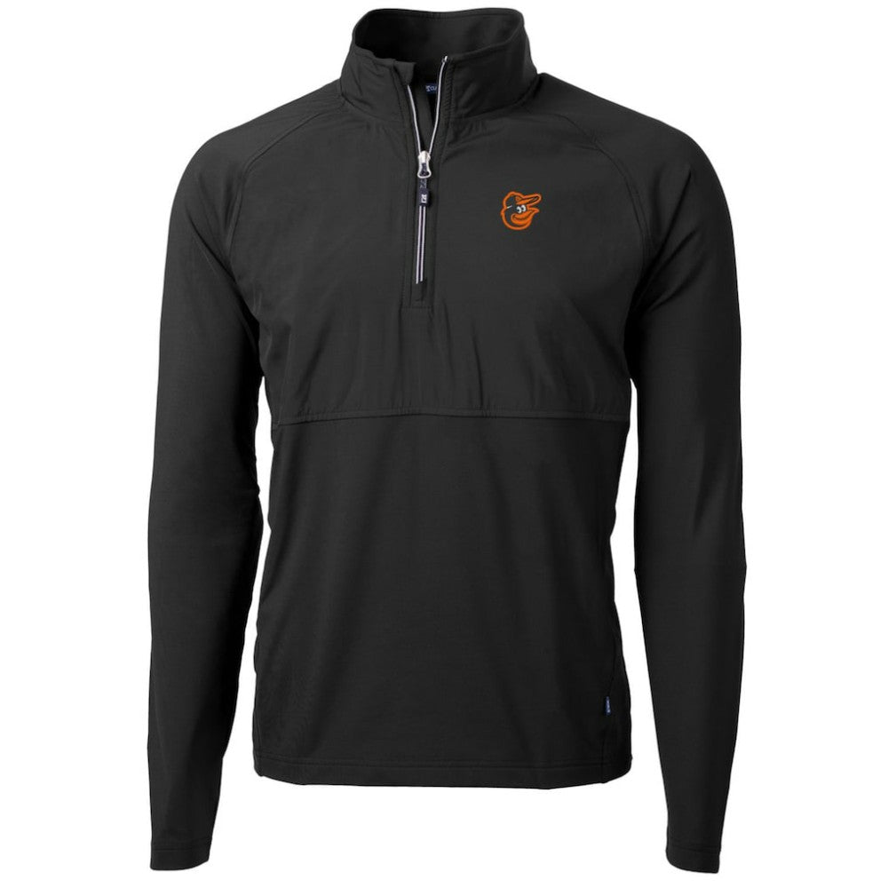 Baltimore Orioles Cutter & Buck Adapt Eco Knit Hybrid Recycled Quarter-Zip Pullover Jacket - Black
