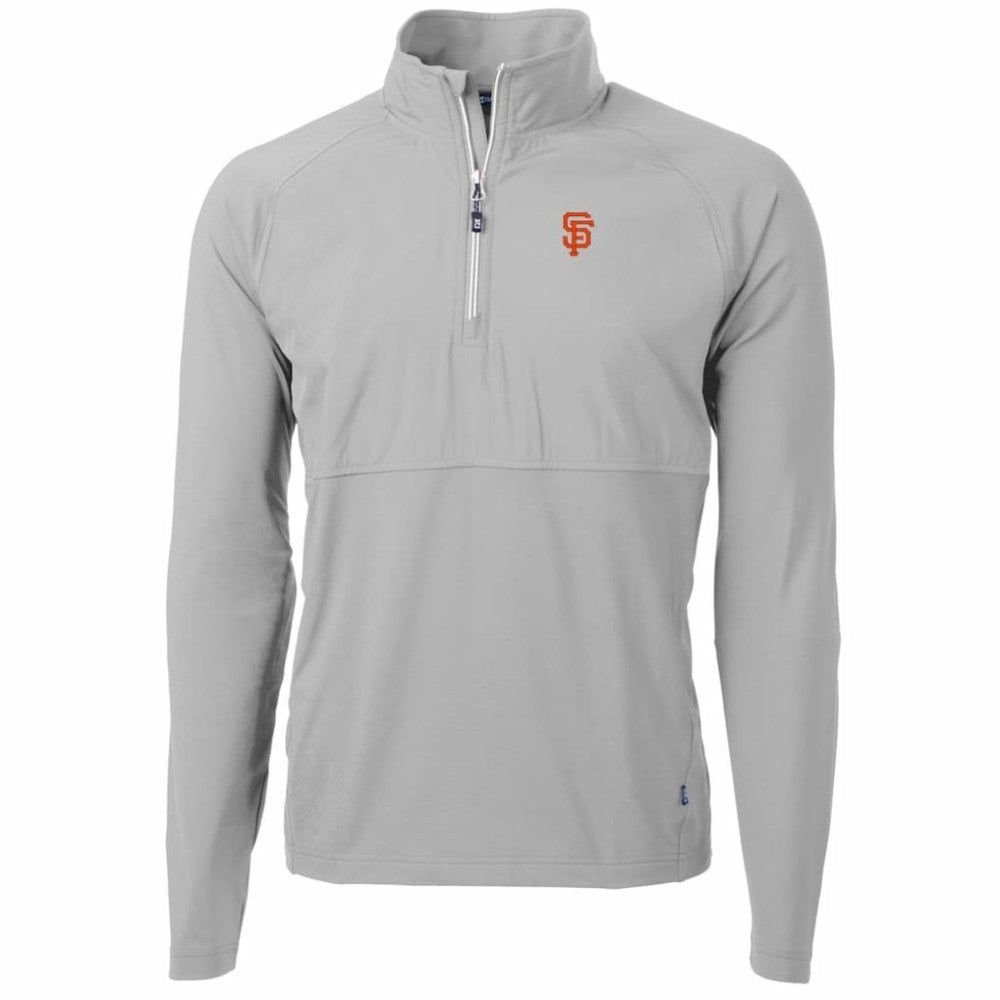 San Francisco Giants Cutter & Buck Adapt Eco Knit Hybrid Recycled Quarter-Zip Pullover Jacket - Gray