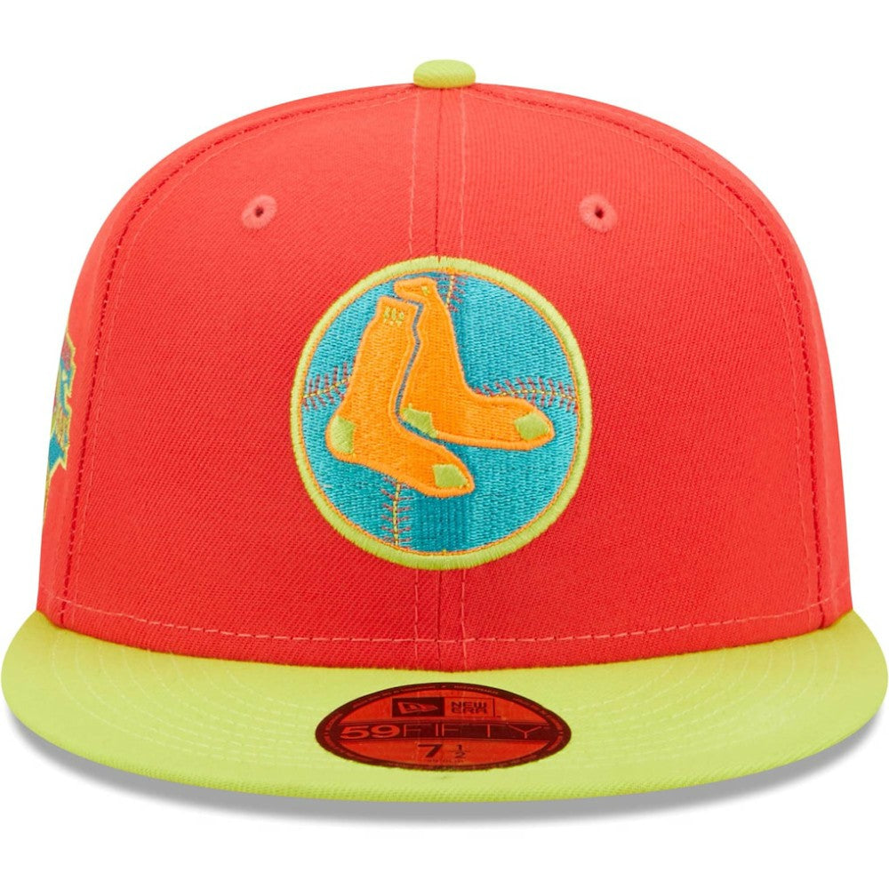 Boston Red Sox   Lava Highlighter Combo 59FIFTY Fitted Hat - Red/Neon Green | New Era