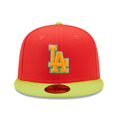 Los Angeles Dodgers 1978 World Series  Lava Highlighter Combo 59FIFTY Fitted Hat - Red/Neon Green | New Era