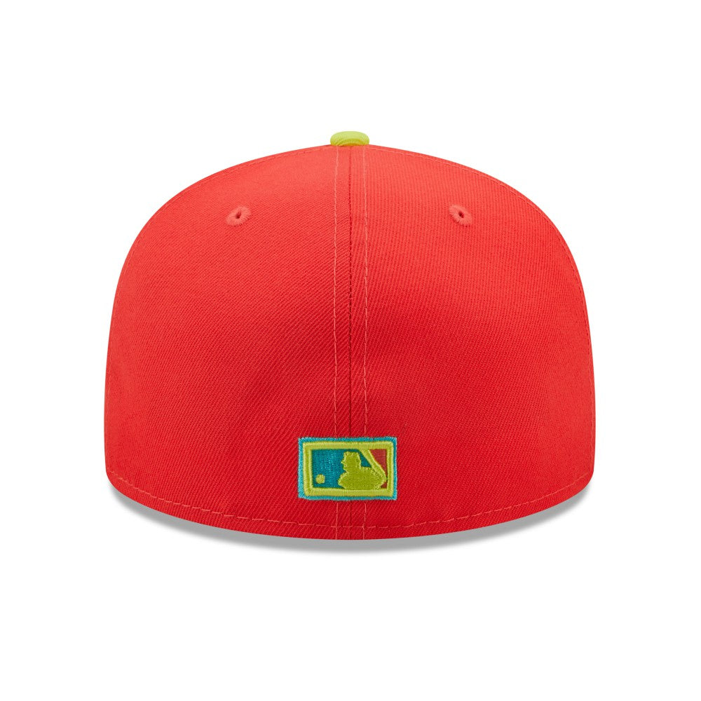 Los Angeles Dodgers 1978 World Series  Lava Highlighter Combo 59FIFTY Fitted Hat - Red/Neon Green | New Era