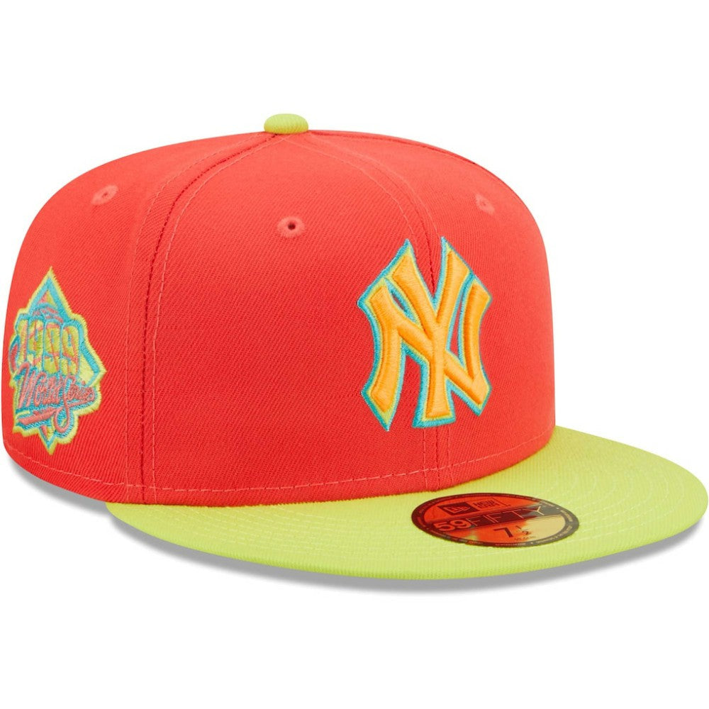 New York Yankees   Lava Highlighter Combo 59FIFTY Fitted Hat - Red/Neon Green | New Era