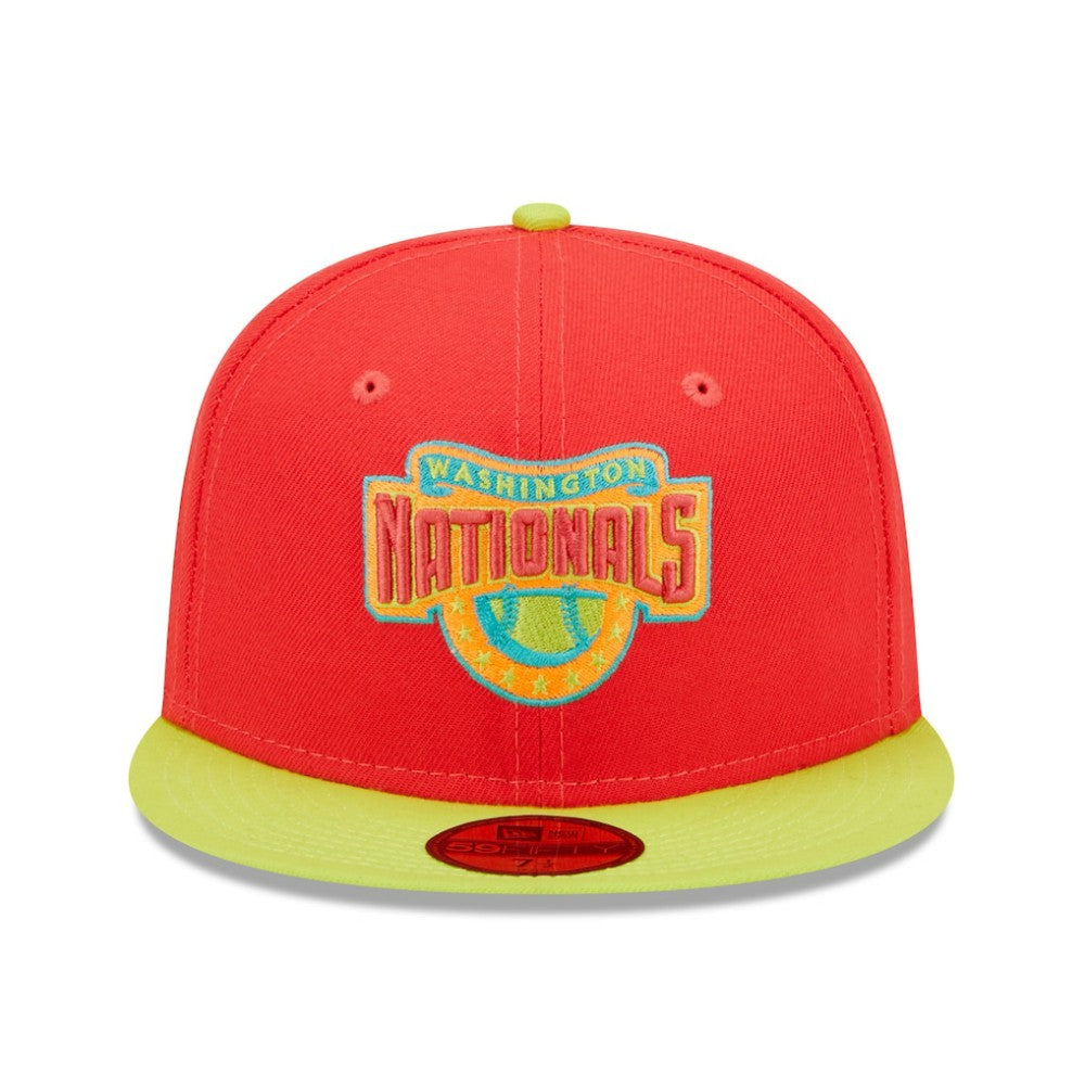 Washington Nationals 2008 Inaugural Season  Lava Highlighter Combo 59FIFTY Fitted Hat - Red/Neon Green | New Era