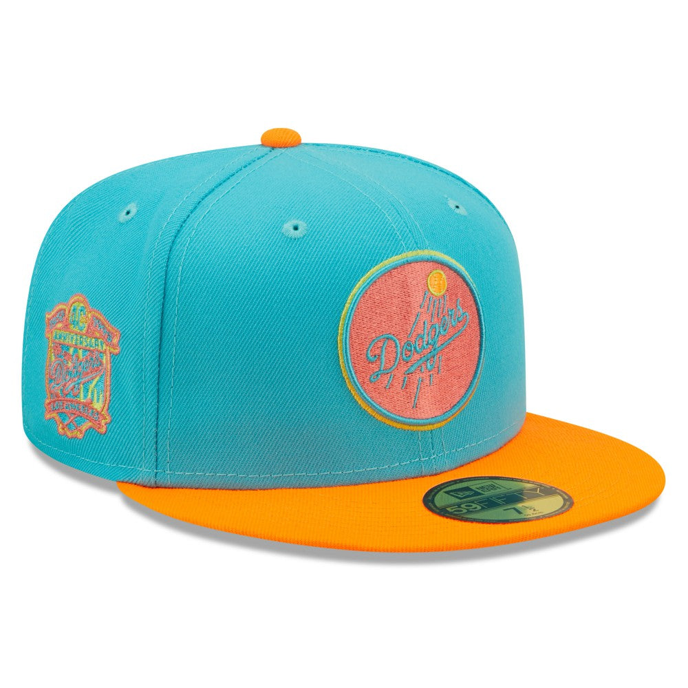 Los Angeles Dodgers Vice Highlighter 59FIFTY Fitted Hat - Blue/Orange | New Era