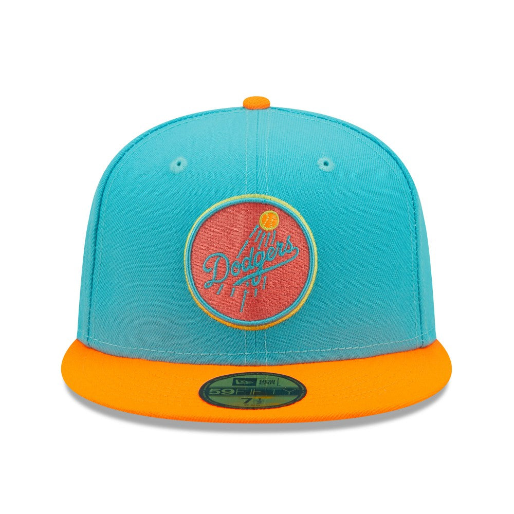 Los Angeles Dodgers Vice Highlighter 59FIFTY Fitted Hat - Blue/Orange | New Era