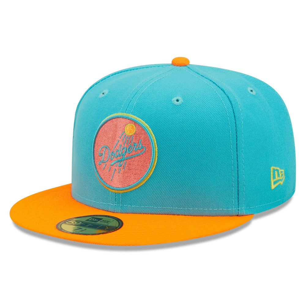 Los Angeles Dodgers Vice Highlighter 59FIFTY Fitted Hat - Blue/Orange | New Era