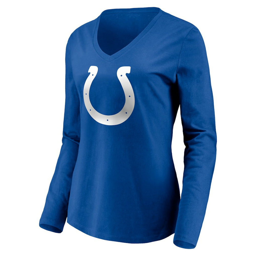 Indianapolis Colts Women's Team Authentic Personalized Name & Number Long Sleeve V-Neck T-Shirt - Royal discount
