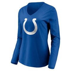 Indianapolis Colts Women's Team Authentic Personalized Name & Number Long Sleeve V-Neck T-Shirt - Royal discount