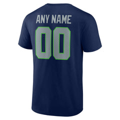 Seattle Seahawks Team Authentic Personalized Name & Number T-Shirt - College Navy outlet