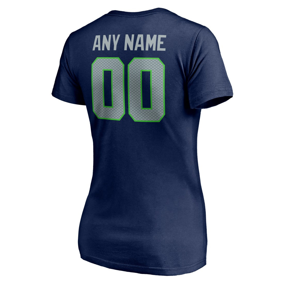 Seattle Seahawks Women's Team Authentic Personalized Name & Number V-Neck T-Shirt - College Navy sale