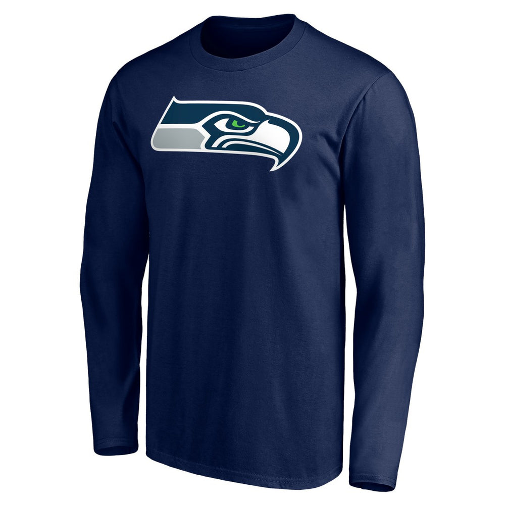 Seattle Seahawks Team Authentic Personalized Name & Number Long Sleeve T-Shirt - College Navy online
