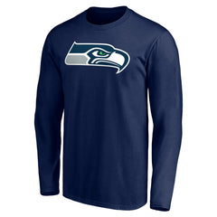 Seattle Seahawks Team Authentic Personalized Name & Number Long Sleeve T-Shirt - College Navy online