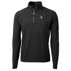 Minnesota Vikings Cutter & Buck Adapt Eco Knit Hybrid Recycled Quarter-Zip Raglan Jacket - Black discount