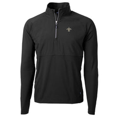 New Orleans Saints Cutter & Buck Adapt Eco Knit Hybrid Recycled Quarter-Zip Raglan Jacket - Black outlet