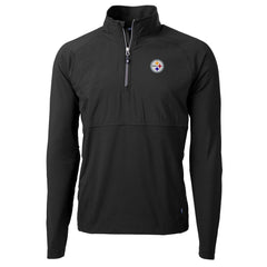 Pittsburgh Steelers Cutter & Buck Adapt Eco Knit Hybrid Recycled Quarter-Zip Raglan Jacket - Black sale