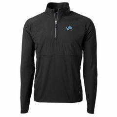 Detroit Lions Cutter & Buck Adapt Eco Knit Hybrid Recycled Quarter-Zip Raglan Jacket - Black outlet