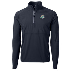 Miami Dolphins Cutter & Buck Adapt Eco Knit Hybrid Recycled Quarter-Zip Raglan Jacket - Navy online