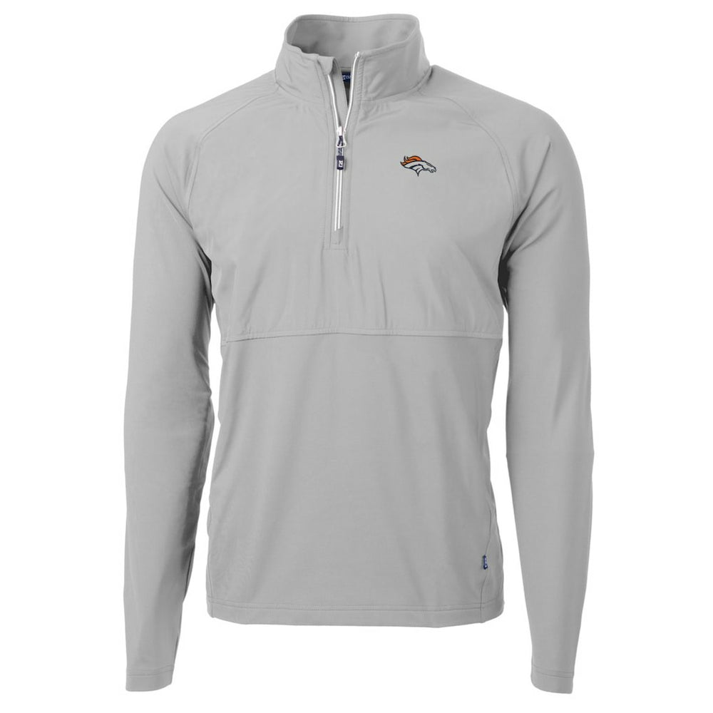 Denver Broncos Cutter & Buck Adapt Eco Knit Hybrid Recycled Quarter-Zip Raglan Jacket - Gray cheap