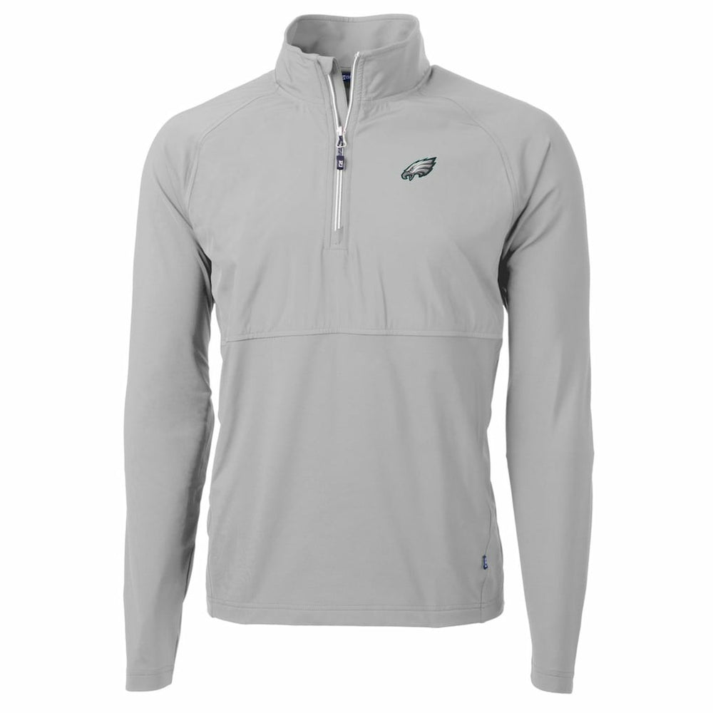 Philadelphia Eagles Cutter & Buck Adapt Eco Knit Hybrid Recycled Quarter-Zip Raglan Jacket - Gray sale