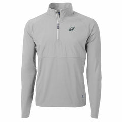 Philadelphia Eagles Cutter & Buck Adapt Eco Knit Hybrid Recycled Quarter-Zip Raglan Jacket - Gray sale