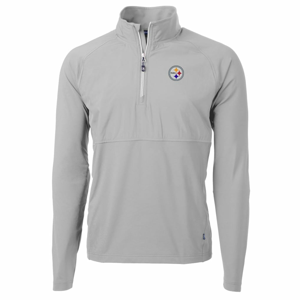 Pittsburgh Steelers Cutter & Buck Adapt Eco Knit Hybrid Recycled Quarter-Zip Raglan Jacket - Gray online